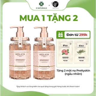 Set 2 sữa tắm dưỡng trắng cánh hoa hông Damask Weilaiya Shower Gel 450ml làm sạch và sáng da