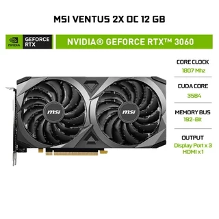 Card màn hình MSI GeForce RTX 3060 Ventus 2X OC 12G – hiệu năng game đỉnh cao & tản nhiệt tối ưu