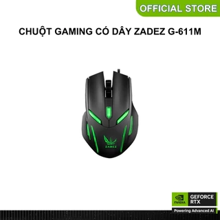 Chuột Gaming Có Dây Zadez G-611M, DPI Cao, LED RGB Đổi Màu, Thiết Kế Công Thái Học, Bấm Nhạy, Dây Bền