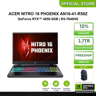 Laptop Acer Nitro 16 Phoenix AN16-41-R50Z – Trải nghiệm game đỉnh cao: R5-7640HS & RTX 4050 6GB