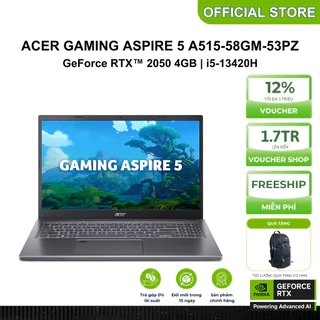 Laptop Gaming Acer Aspire 5 A515-58GM-53PZ – i5-13420H, RTX 2050, hiệu năng vượt trội cho game thủ
