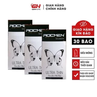 Bao Cao Su Mỏng Rocmen Trắng combo 3 Hộp 12bao