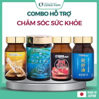 Combo Bổ Não, Bổ Mắt, Bổ Gan, Fucoidan Okinawa Tăng Cường Sức Khỏe, Đề Kháng, Miễn Dịch, Genki Fami Nhật Bản