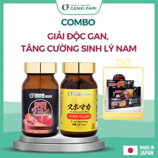 Combo Viên Uống Bổ Gan Giảm Mệt Mỏi Kanzo Ukon, Tăng Cường Sinh Lý, Sức Khỏe Nam Supo Maca Genki Fami Nhật Bản