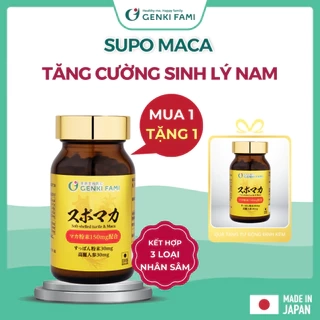 Viên Uống chiết Xuất Hàu Biển, Nhân Sâm, Kẽm, Baba, Bổ Thận, Tăng Cường Sinh Lý Nam Supo Maca Genki Fami Nhật Bản