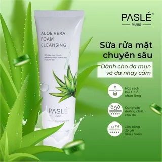 SỮA RỬA MẶT LÔ HỘI CHO DA DẦU MỤN PASLÉ ALOEVERA CLEANSING FOAM - 120ML