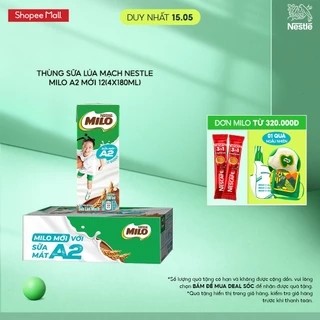 Thùng Sữa Lúa Mạch Nestle MILO A2 MỚI 12(4x180ml)
