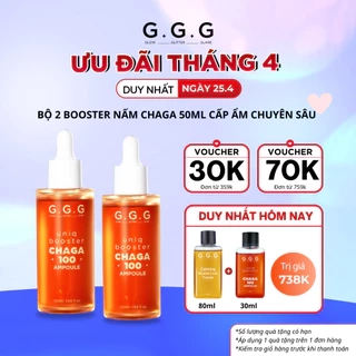 Bộ 2 Booster Nấm Chaga 50ml Cấp ẩm chuyên sâu & Phục hồi Dịu da Tức thì - G.G.G Uniq Booster Chagga 50ml
