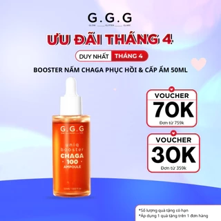 [KOL LIVE] Booster Nấm Chaga Phục Hồi, Dịu Da Và Cấp Ẩm Chuyên Sâu - G.G.G Uniq Booster Chagga 100 Ampoule 50ml