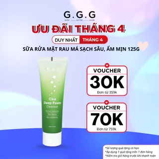 [KOL LIVE] Sữa Rửa Mặt Rau Má AHA/BHA/PHA Sạch Sâu, Ẩm Mịn, Không Khô Da - G.G.G Cica Deep Foam Cleanser 125g