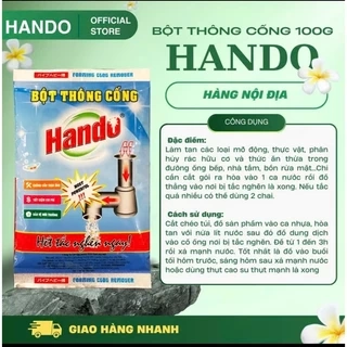 Bột thông cống Hando 100g cực mạnh an toàn đường ống