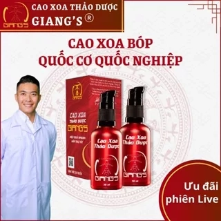 02 chai dầu nóng xoa bóp Quốc Cơ Quốc Nghiệp chai đỏ 50ml - Cao xoa bóp thảo dược giảm đau