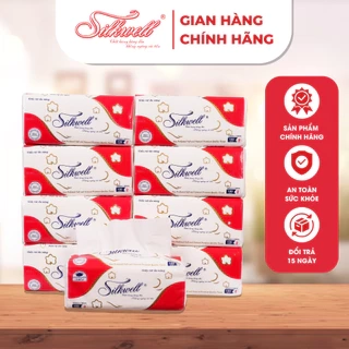 Combo 10 gói giấy rút đa năng Silkwell 100 tờ siêu dai giấy lau bếp chính hãng