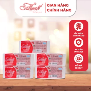 Combo 5 giấy vệ sinh công nghiệp cuộn lớn Silkwell 700gr 2 lớp mềm mịn, thấm hút tốt, hàng chính hãng