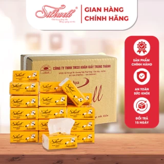Giấy ăn gấu trúc Silkwell Thùng 30 gói 3 lớp 100% bột tre nhập khẩu