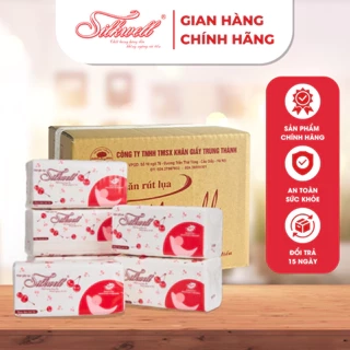 Thùng 9 gói giấy ăn Silkwell 280 tờ Cherry cao cấp chính hãng