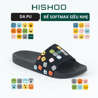 Dép quai ngang slipper Icon Cảm Xúc Emoji cao cấp nam, nữ HISHOO siêu nhẹ da Bò lộn thời trang size 36 - 45 U112