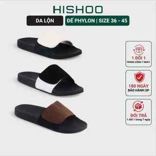 Dép quai ngang slipper quai dán Xé dán cao cấp nam, nữ HISHOO siêu nhẹ da bò thời trang size 36-45 VNXK U115