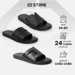 Dép quai ngang nam G2 kiểu dép lê chữ h quai da bò thời trang cao cấp thích hợp đi làm, đi chơi