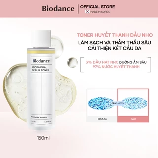 BIODANCE Toner Chiết Xuất Dầu Hạt Nho Huyết Thanh Cấp Ẩm Cải Thiện Kết Cấu Da Micro Dual Serum Toner