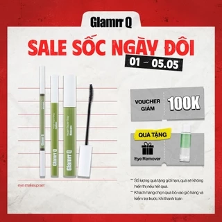 Bộ 3 Trang Điểm Mắt Glamrr Q Chống Nước Thuần Chay (Mascara, Eyeliner, Eye Brow)