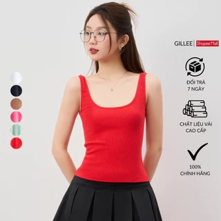 Áo ba lỗ nữ GILLEE dáng dài cổ trễ chất thun gân co giãn mềm mịn, kiểu dáng trẻ trung, năng động FAT066