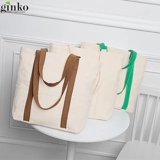 Túi Tote Canvas GINKO Unisex Có Dây Kéo ( túi con) Phong Cách Hàn Quốc In Hình SNOOPY ( Nhiều Mẫu )