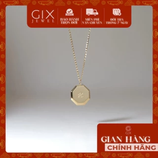 Dây chuyền nam nữ in tên hình thoi vàng tây 18k bạc nguyên chất Gix Jewel