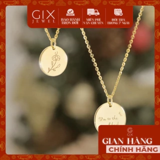 Dây chuyền đôi khắc tên cho nam nữ vàng trắng 18k sợi mảnh nhỏ Gix Jewel