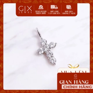 Mặt dây chuyền bạc hình thánh giá đính đá sang trọng lạ mắt quà Noel Gix Jewel MDC09