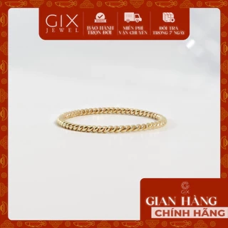 Nhẫn ngón út đai xoắn bạc mạ vàng thời trang Gix Jewel N63