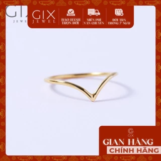 Nhẫn trơn mặt chữ V sang trọng Gix Jewel SPGN105