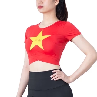 Áo thể thao Gladimax Croptop Cộc Tay cá tính có sẵn đệm ngực hỗ trợ tập luyện hiệu quả