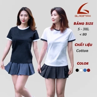GLADIMAX Áo Thun Cổ Tròn Phối Cổ TS154 l SỢI BÔNG MỸ KHÔNG TẠP CHẤT l T-shirt Nữ Cá Tính