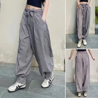 Quần Dáng Rộng 2.0 HR138 by GLADIMAX Lưng Chun Nữ Vải Gió - Parachute Pants Big Size