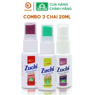 Set 3 chai xịt khử mùi Zuchi – Xịt khử mùi cơ thể, hôi nách, hôi chân - CB3- 009