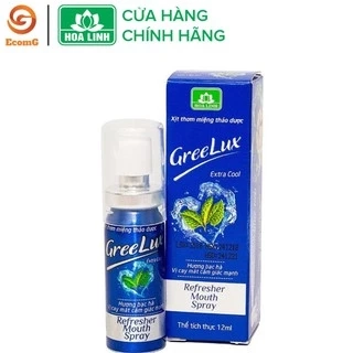 Xịt thơm miệng Greelux thảo dược bạc hà giúp làm thơm miệng tức thì, khử mùi hôi miệng 12ml - Global Pharma