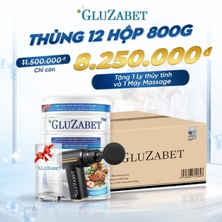 Thùng 12 Tặng 1 Máy MASSA - Gluzabet  Ổn Định Đường Huyết, Ngăn Ngừa Biến Chứng Tiểu Đường, Giảm Tiểu Đêm, Ngủ Ngon