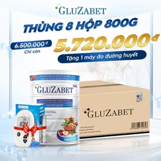 Thùng 8 Lon Gluzabet 800G - Giúp Ổn Định Đường Huyết, Bổ Sung Dinh Dưỡng, Tăng Đề Kháng, Ngăn Ngừa Biến Chứng Tiểu Đường