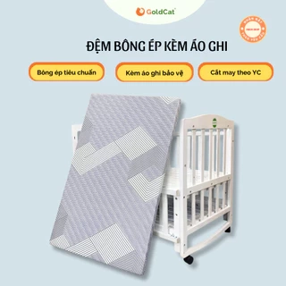Đệm Bông Ép GOLDCAT Kèm Áo Ghi Thiết Kế Kéo Khoá, Đệm Dày Tiêu Chuẩn 5CM, Đa Dạng Kích Thước Cho Cũi