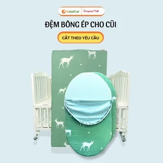 Đệm Cũi Cho Bé GOLDCAT Cắt May Theo Yêu Cầu, Chất Liệu Bông Ép, Độ Dày Tiêu Chuẩn 5cm, Thoáng Khí, Đàn Hồi Tốt