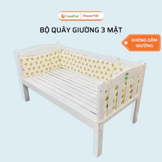 Quây Giường Cũi Ghép 3 Mặt GOLDCAT Bao Gồm Ruột Bông Và Vỏ Chất Vải Cotton Mềm Mát, Cắt May Theo Yêu Cầu