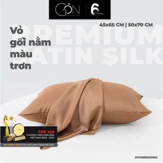 01 Vỏ Gối Nằm Gòn Bedding Lụa Satin Premium Cao Cấp Khoá Kéo Màu Trơn 50x70 cm
