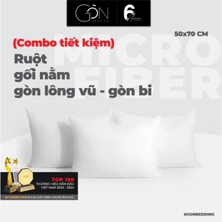 Combo Ruột Gối Nằm Gòn Lông Vũ/ Gòn Bi Gòn Bedding Size 50x70 cm - Gối Khách Sạn 5 Sao Cao Cấp