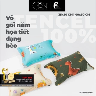 01 Vỏ Gối Nằm Em Bé Gòn Bedding Lụa Tencel 60s Hoạ Tiết 35x50cm | 40x60cm