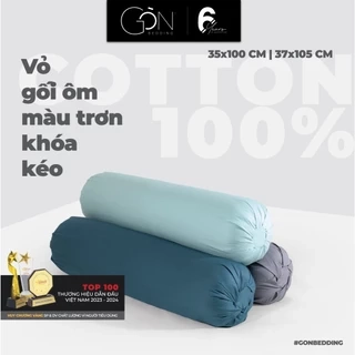 Vỏ Gối Ôm Gòn Bedding Cotton 100% Hàn Quốc Màu Trơn 35x100 cm 37x105 cm