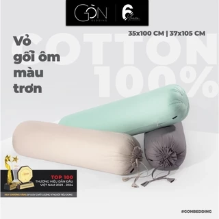 Vỏ Gối Ôm Gòn Bedding Cotton 100% Hàn Quốc Màu Trơn 35x100 / 37x105 cm