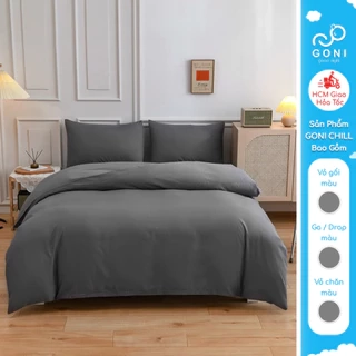 Bộ chăn mền ga gối GONI CHILL họa tiết - Ga drap giường bo chun cao 4-25cm kích thước 1m, 1m2 ,1m4, 1m6, 1m8, 2m2