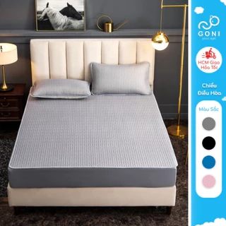 Chiếu điều hoà Goni vải lụa lõi cao su làm mát tự nhiên kèm vỏ gối 1m x 2m, 1m2 x 2m, 1m4 x 2m, 1m6, 1m8 x 2m, 2m2 x 2m