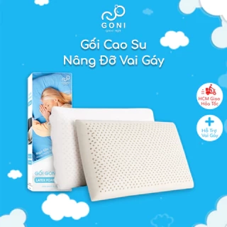 Gối Cao Su Goni Care 40x60cm Đàn Hồi Cao, Kháng Khuẩn, Thoáng Khí, Chống Đau Vai Gáy